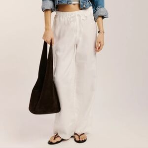 Reformation new without tags white linen pants/lined